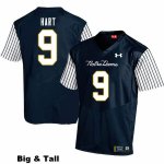 Notre Dame Fighting Irish Men's Cam Hart #9 Navy Under Armour Alternate Authentic Stitched Big & Tall College NCAA Football Jersey AAB5799JM